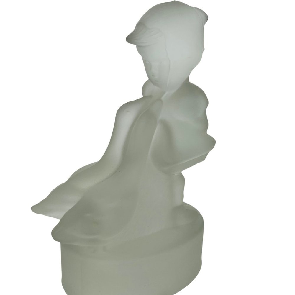 Vintage ceramic Figurine gift sculpture Frosted Glass Hummel Goebel Goose Girl